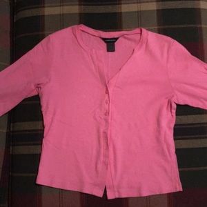 Pink short cardigan sweater medium